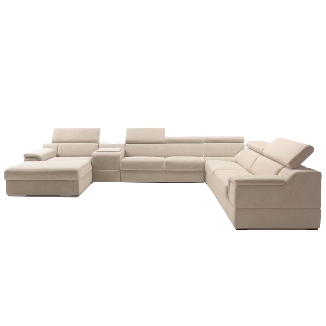 Leonardo Modular Sofa Collection - Choice Of Aqua Clean Fabric or 100% Genuine Leather Upholstery - The Furniture Mega Store 