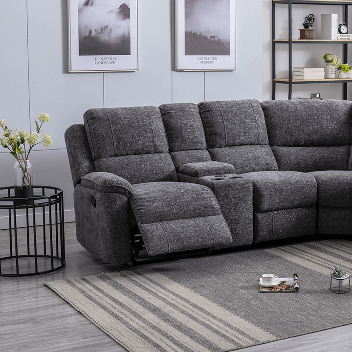 Barley Corner Recliner Sofa - Optional Drinks Console+Wireless Charging Pad - The Furniture Mega Store 