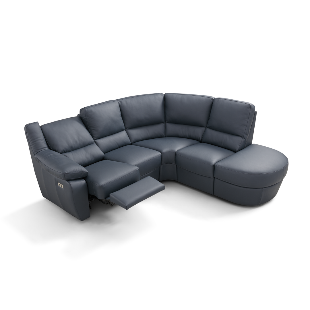 Maranello Italian Leather Power Recliner Corner Sofa