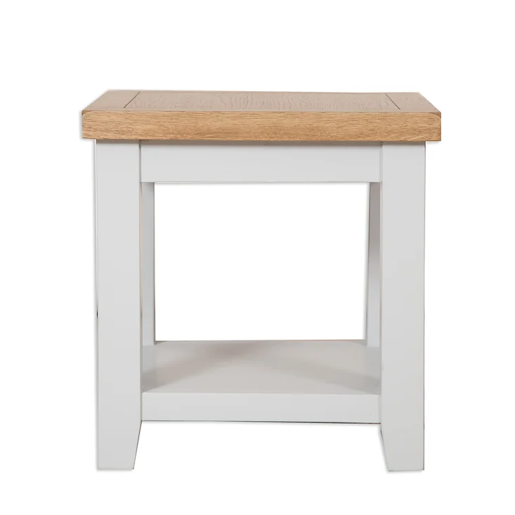 St.Ives French Grey & Oak Lamp Table - The Furniture Mega Store 