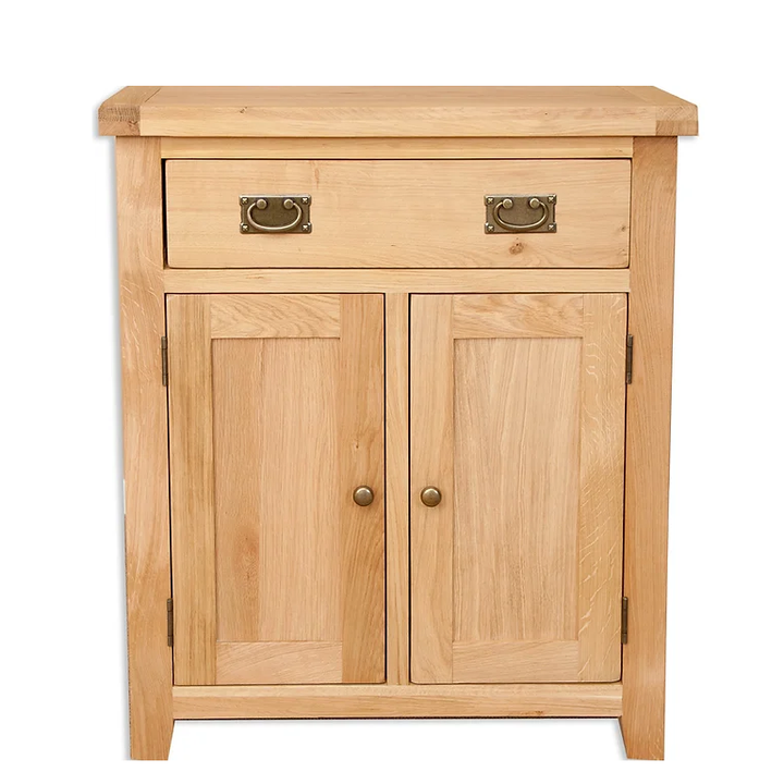 Wiltshire Natural Oak 2 Door Hall Cabinet - The Furniture Mega Store 