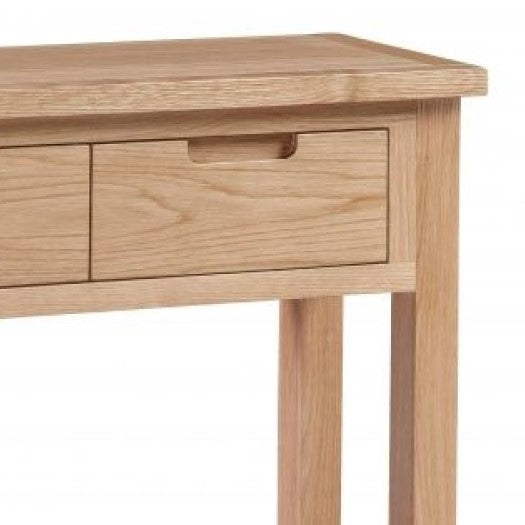 Romsey Solid Oak 2 Drawer Console Table - The Furniture Mega Store 