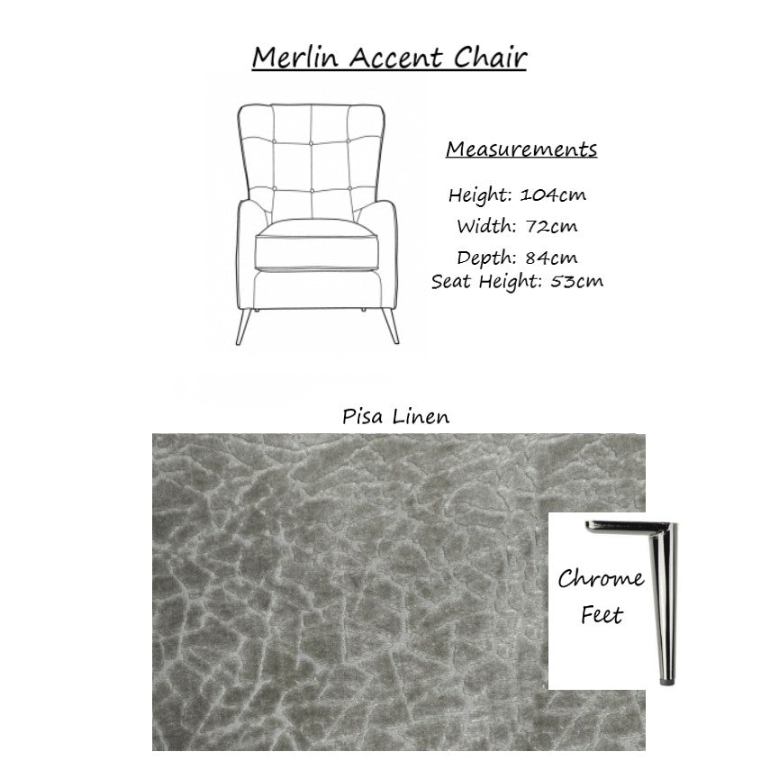 Raffles Wing Accent Chair - Pisa Linen - The Furniture Mega Store 