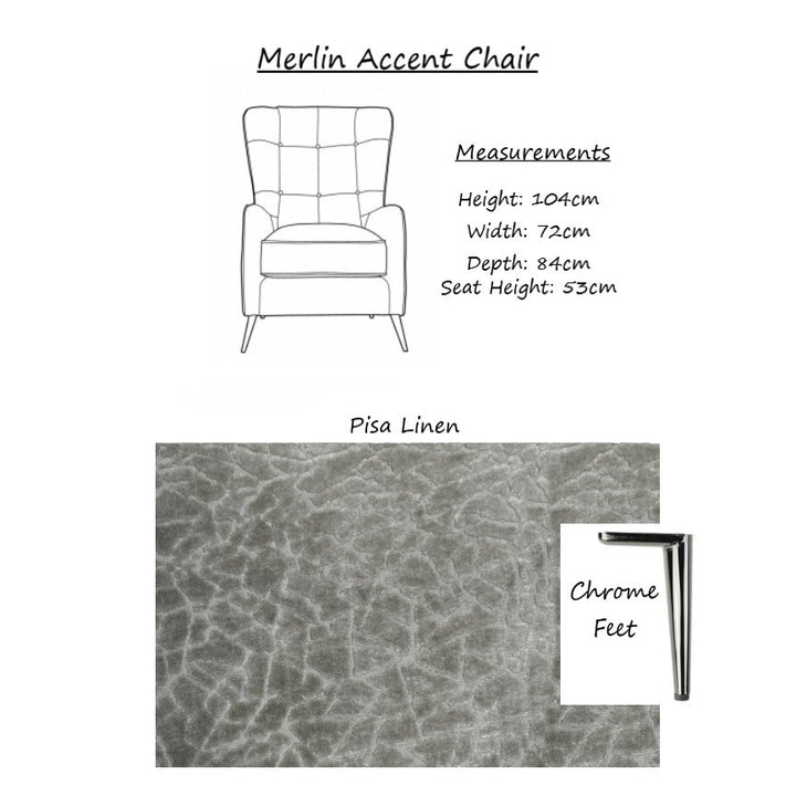 Raffles Wing Accent Chair - Pisa Linen - The Furniture Mega Store 