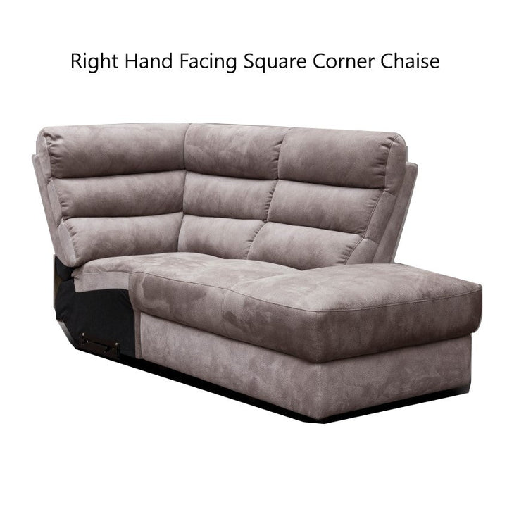 Ellis Corner Modular Fibre Fabric Recliner Sofa - Manual Or Power With USB Charging Port - The Furniture Mega Store 