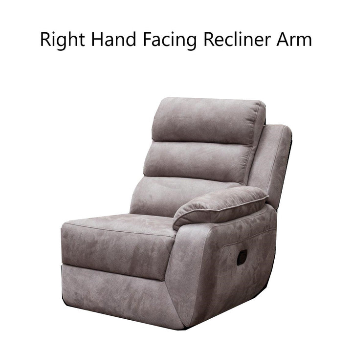 Ellis Corner Modular Fibre Fabric Recliner Sofa - Manual Or Power With USB Charging Port - The Furniture Mega Store 