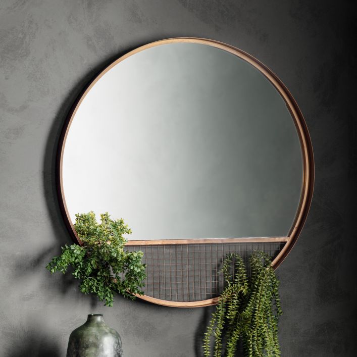 North Bronze Wall Mirror - 80cm - The Furniture Mega Store 