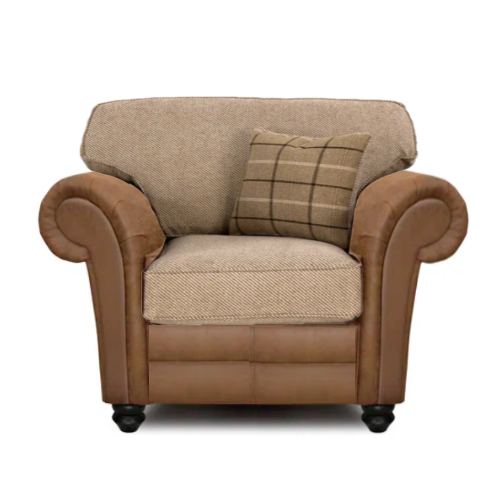 Darwin Fabric Armchair & Love Chair Collection - Choice Of Fabrics - The Furniture Mega Store 