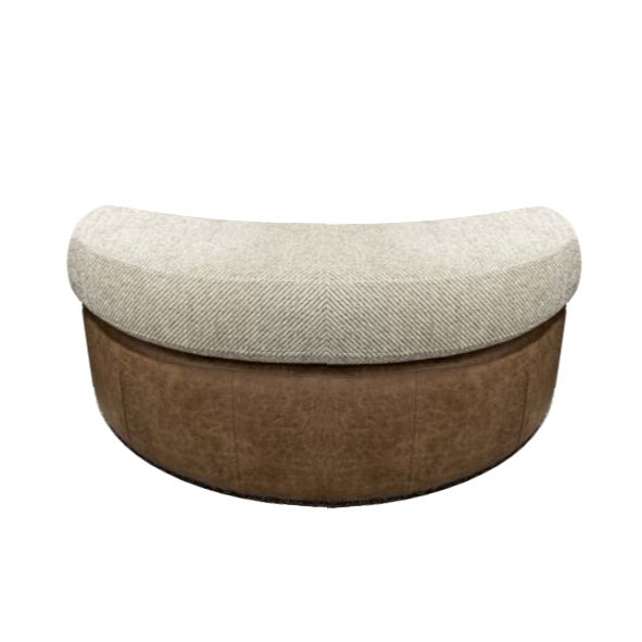 Darwin Half Moon Footstool - Choice Of Fabrics - The Furniture Mega Store 