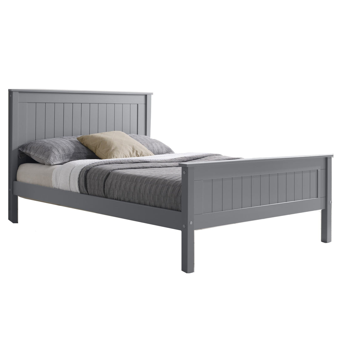 Tito High Foot End 4"6 Double Bed - Light Grey - The Furniture Mega Store 