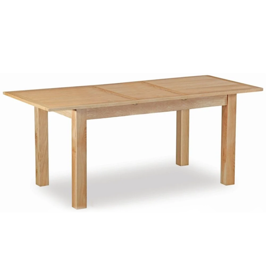 Bevel Natural Solid Oak Extendable Dining Table - 120cm - 165cm - The Furniture Mega Store 