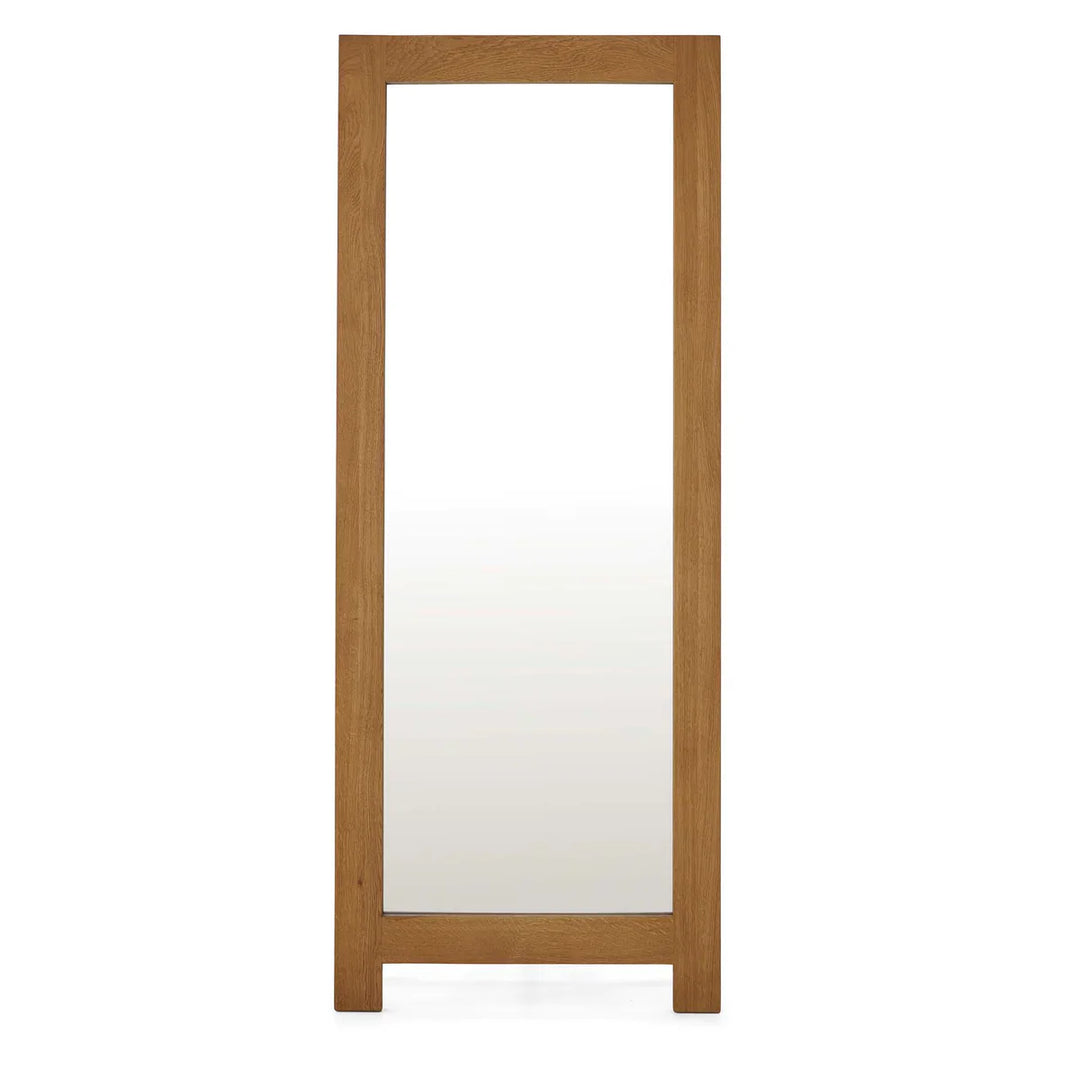 Sailsbury Solid Oak Cheval Floor Standing Mirror - The Furniture Mega Store 