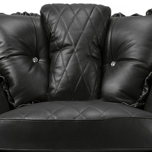 Pendragon Italian Leather Armchair - Choice Of Leathers & Optional Swarovski Crystal Buttons. - The Furniture Mega Store 