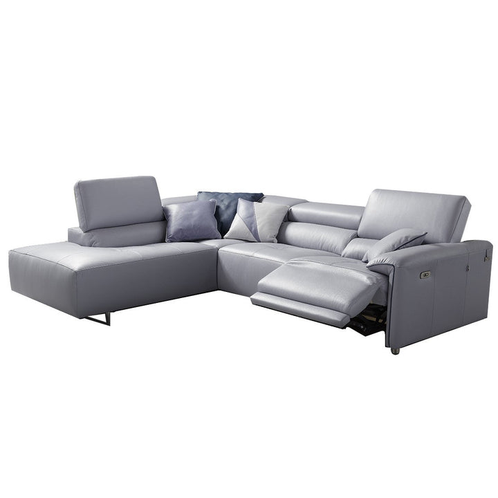 Brooklyn Italian Leather Power Recliner Corner Chaise End Sofa - Various Options - The Furniture Mega Store 