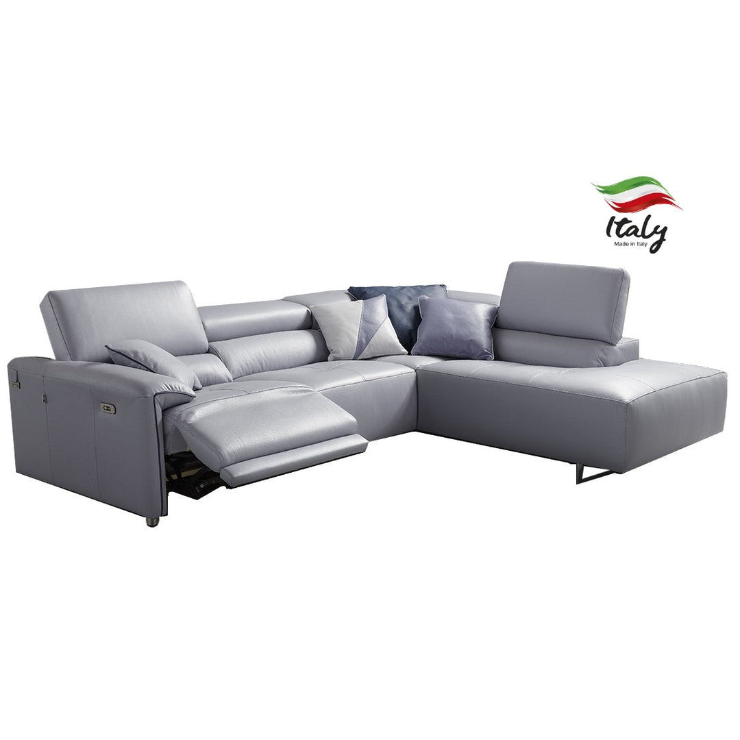 Brooklyn Italian Leather Power Recliner Corner Chaise End Sofa - Various Options - The Furniture Mega Store 