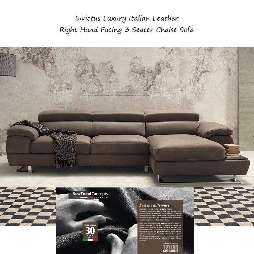 Invictus Italian Leather Sofa Collection - Various Options - The Furniture Mega Store 