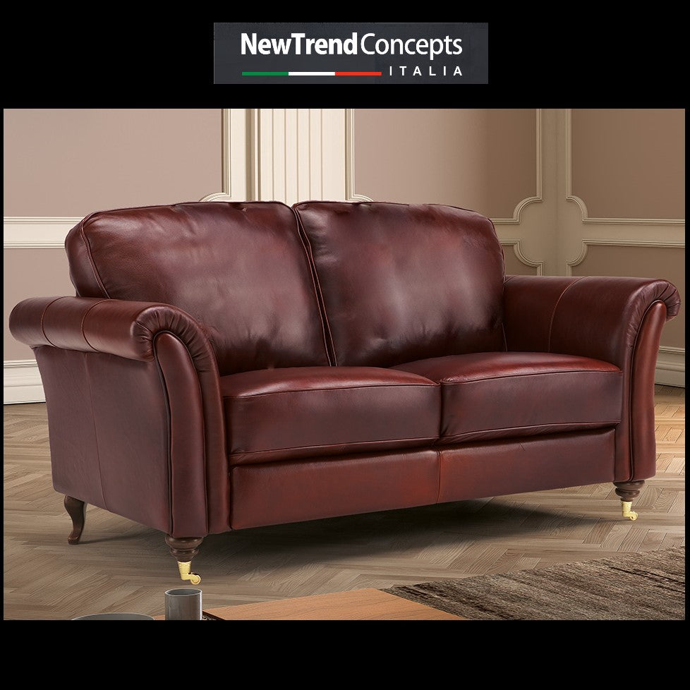 Knightsbridge Italian Leather Sofa Collection - Choice Of Sizes & Leathers - The Furniture Mega Store 