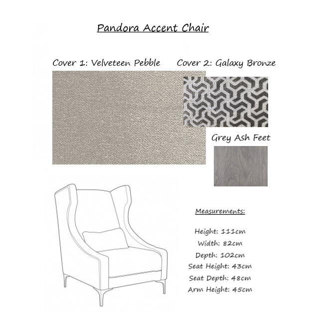 Pandora Accent Chair - Choice Of Fabrics & Feet - The Furniture Mega Store 