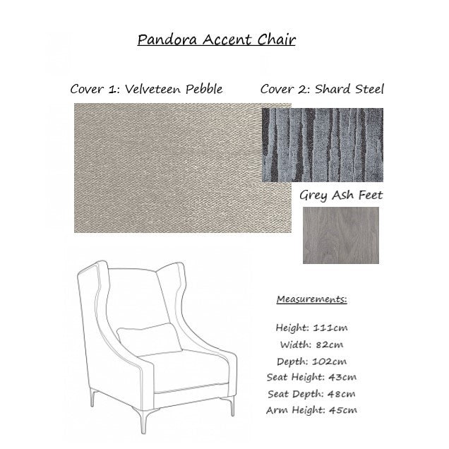 Pandora Accent Chair - Choice Of Fabrics & Feet - The Furniture Mega Store 