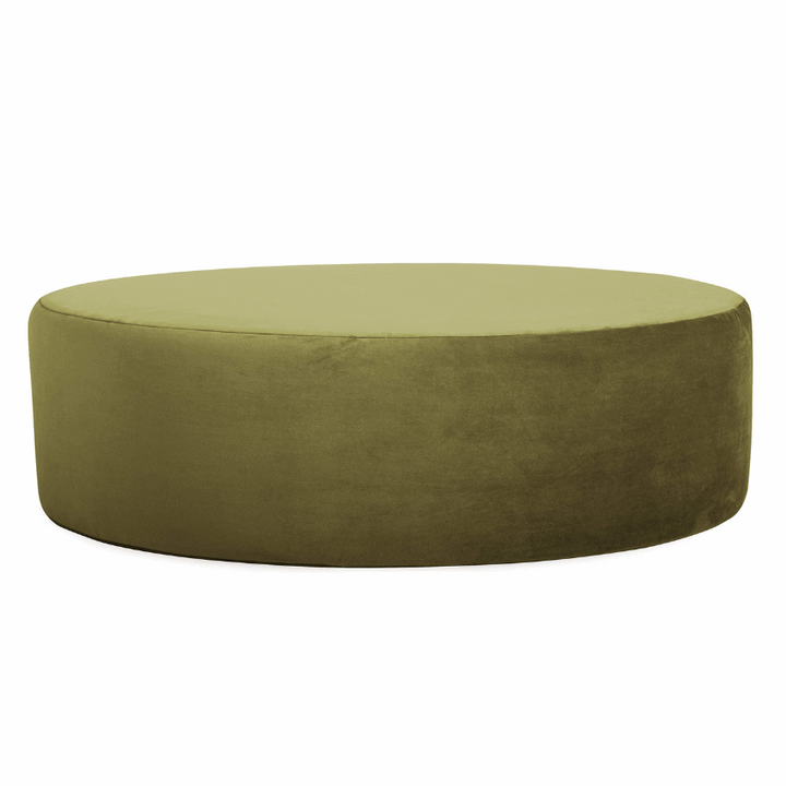 Alena Velvet Round Footstool - Choice Of Colours - The Furniture Mega Store 