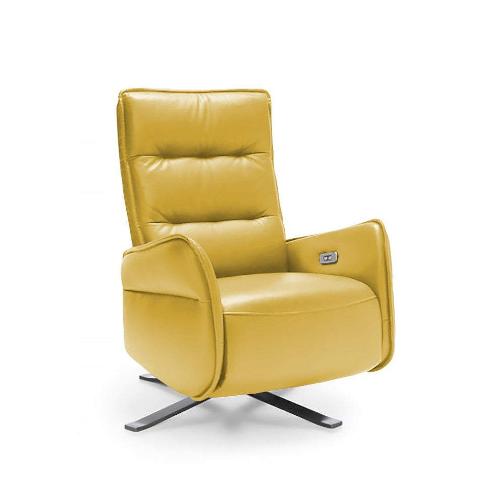 Relax Luxury Leather Power Recliner Swivel Chair - Choice Of Leathers - The Furniture Mega Store 