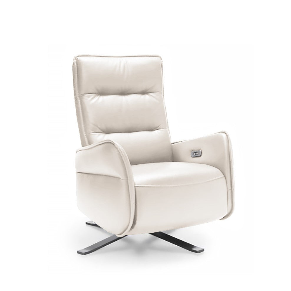 Relax Luxury Leather Power Recliner Swivel Chair - Choice Of Leathers - The Furniture Mega Store 