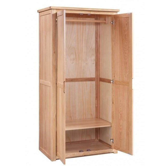 Romsey Solid Oak 2 Door Wardrobe - The Furniture Mega Store 