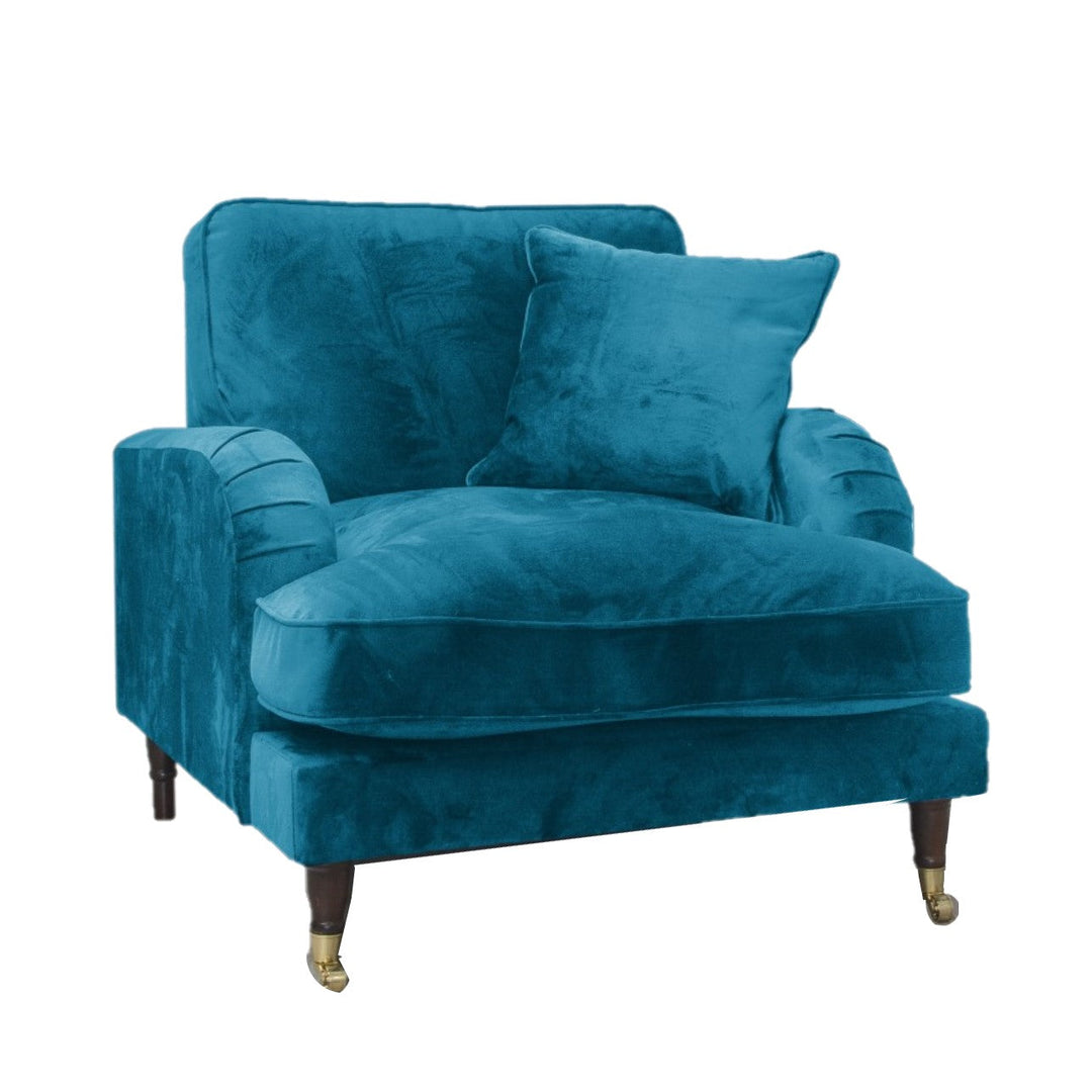 Rupert Velvet Armchair - Choice Of Colours - The Furniture Mega Store 