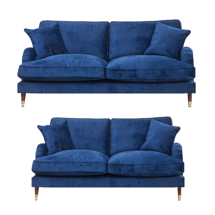 Rupert Velvet 2 Seater & 3 Seater Sofa Set - Choice Of Colours - The Furniture Mega Store 