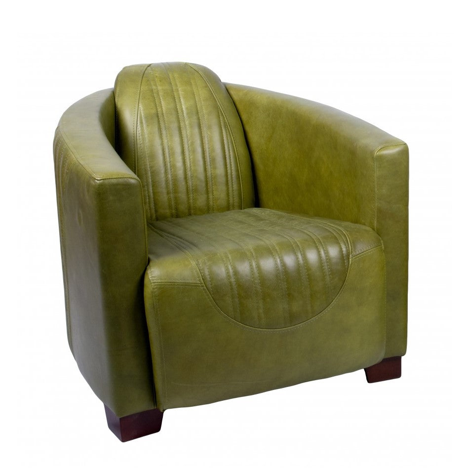 Spitfire Aniline Leather Tub Chair - Choice Of Feet & Leathers - The Furniture Mega Store 