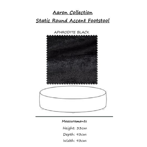 Aaron Round Accent Footstool - Choice Of Static or Swivel Base - The Furniture Mega Store 