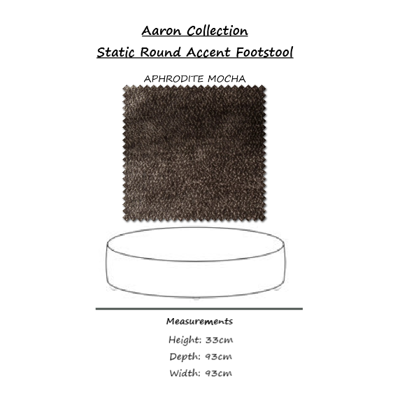 Aaron Round Accent Footstool - Choice Of Static or Swivel Base - The Furniture Mega Store 