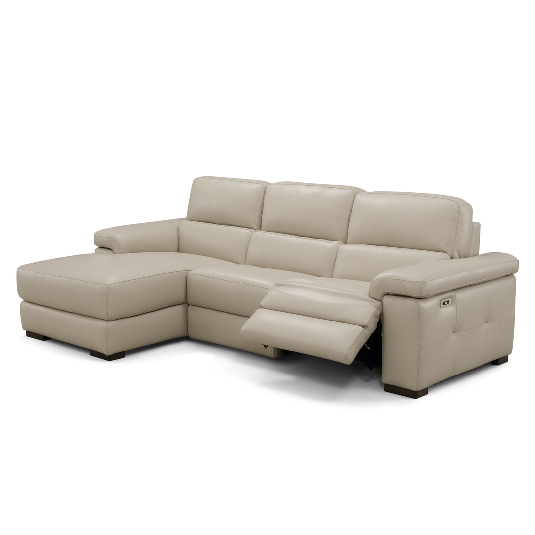 Stressa Italian Leather Power Recliner Chaise Sofa - Choice Of Leathers