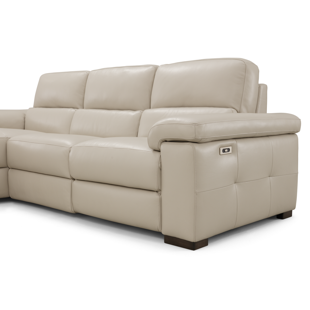 Stressa Italian Leather Power Recliner Chaise Sofa - Choice Of Leathers