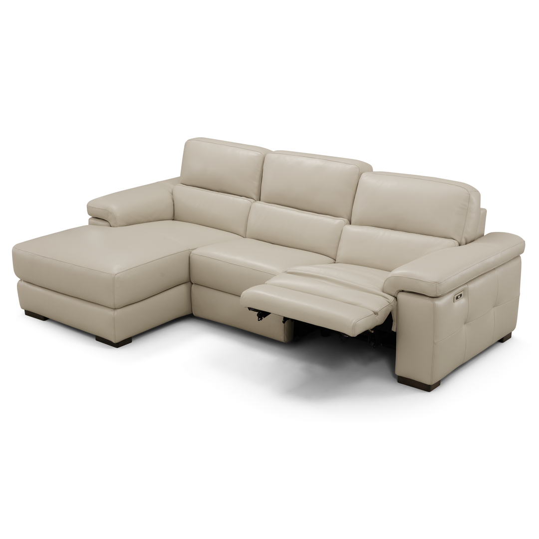 Stressa Italian Leather Power Recliner Chaise Sofa - Choice Of Leathers