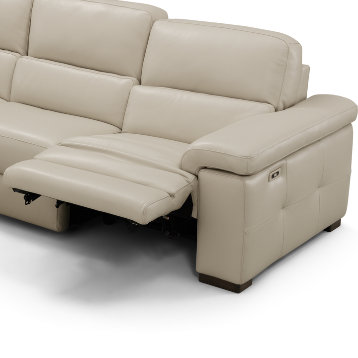 Stressa Italian Leather Power Recliner Chaise Sofa - Choice Of Leathers