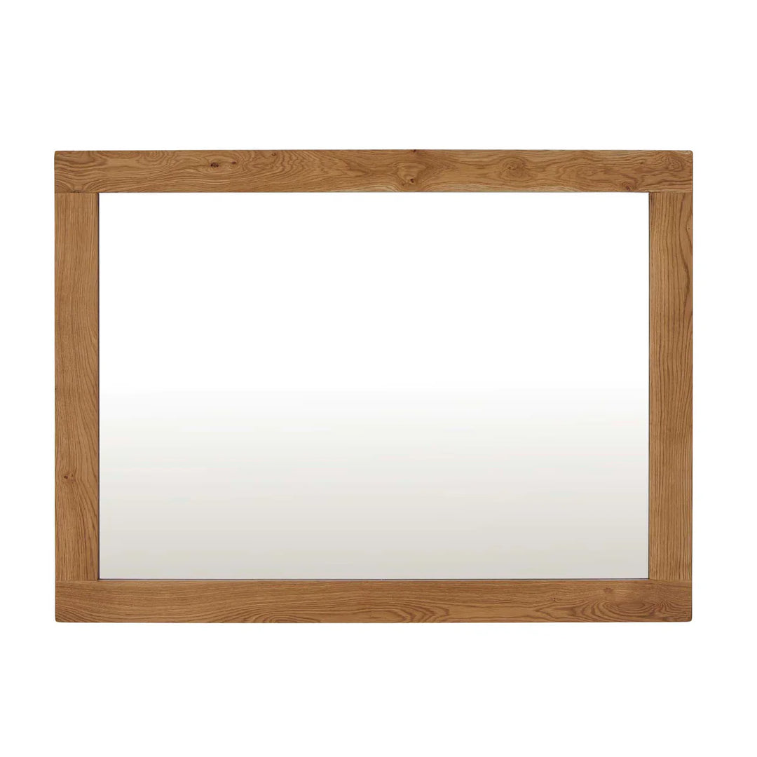 Sailsbury Solid Oak Rectangular Wall Mirror - The Furniture Mega Store 