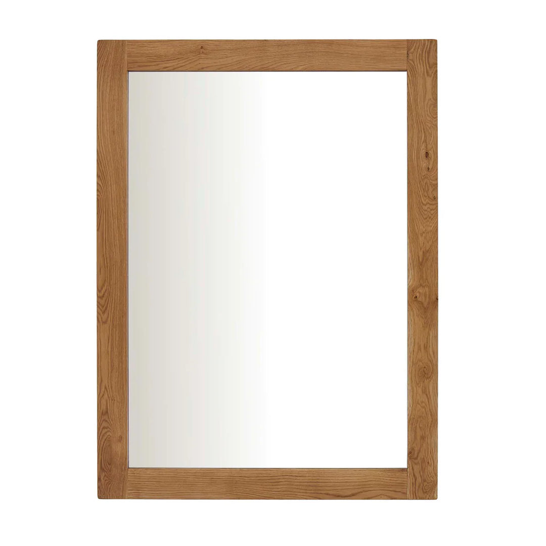 Sailsbury Solid Oak Rectangular Wall Mirror - The Furniture Mega Store 