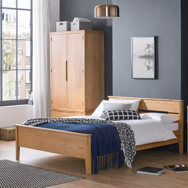 Harkuta Solid Oak 4'6 Double Bed Stead - Out Of Stock - Due Back In - 8 - 9 Weeks - The Furniture Mega Store 