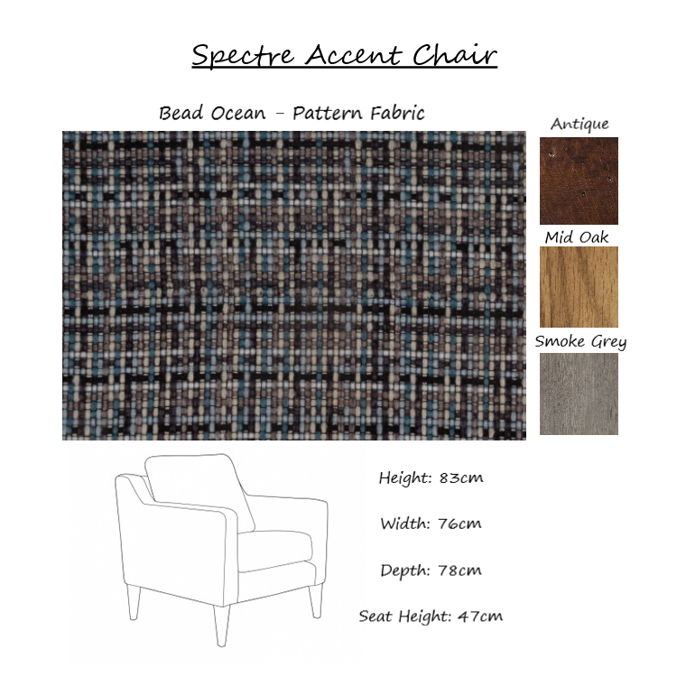 Spectre Accent Chair - Choice Of Fabrics & Legs - The Furniture Mega Store 