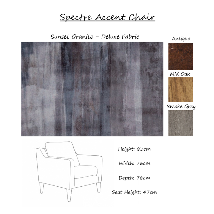 Spectre Accent Chair - Choice Of Fabrics & Legs - The Furniture Mega Store 