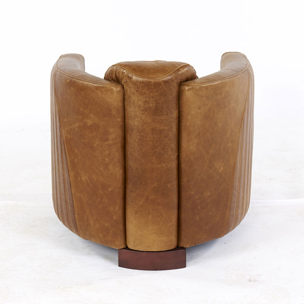 Spitfire Aniline Leather Tub Chair - Choice Of Feet & Leathers - The Furniture Mega Store 