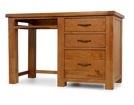 Earlswood Solid Oak Office Desk with Filling Cabinet - The Furniture Mega Store 