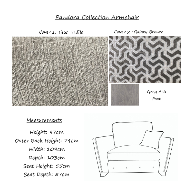 Pandora Armchair & Love Chair Collection - Choice Of Fabrics & Feet - The Furniture Mega Store 