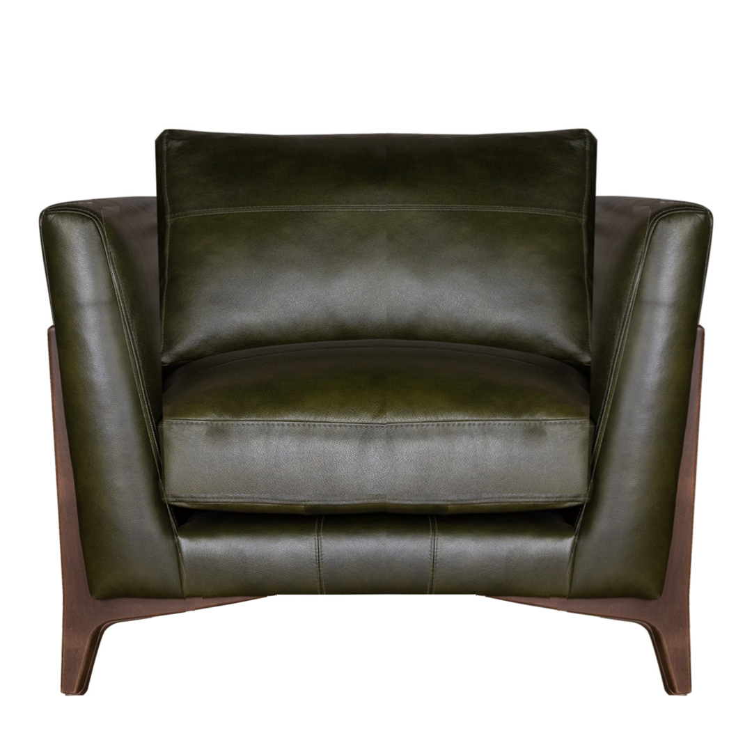 Ren Leather Collection Armchair - Choice Of Leathers & Feet - The Furniture Mega Store 