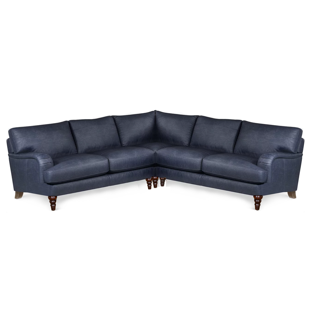 Beatrix Leather Corner Sofa - Choice Of Feet & Leathers - The Furniture Mega Store 