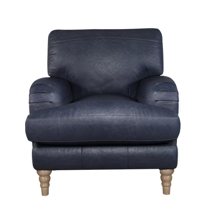 Beatrix Leather Armchair & Love Chair Collection - Choice Of Feet & Leathers - The Furniture Mega Store 