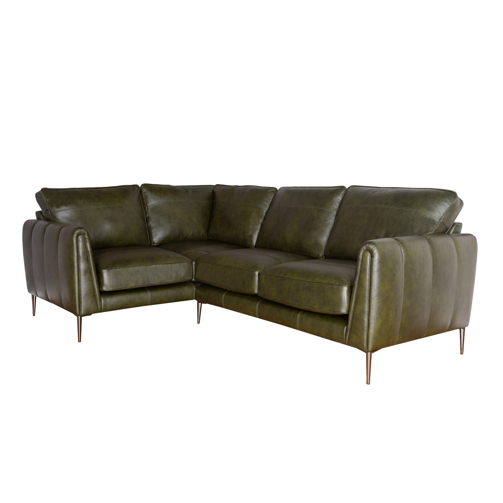 Harlow Leather Corner Sofa Collection - Choice Of Leathers & Feet - The Furniture Mega Store 