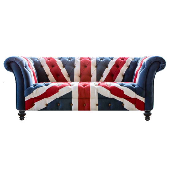 Union Jack Fabric Buttoned Chesterfield Sofa Collection – Interior Envy