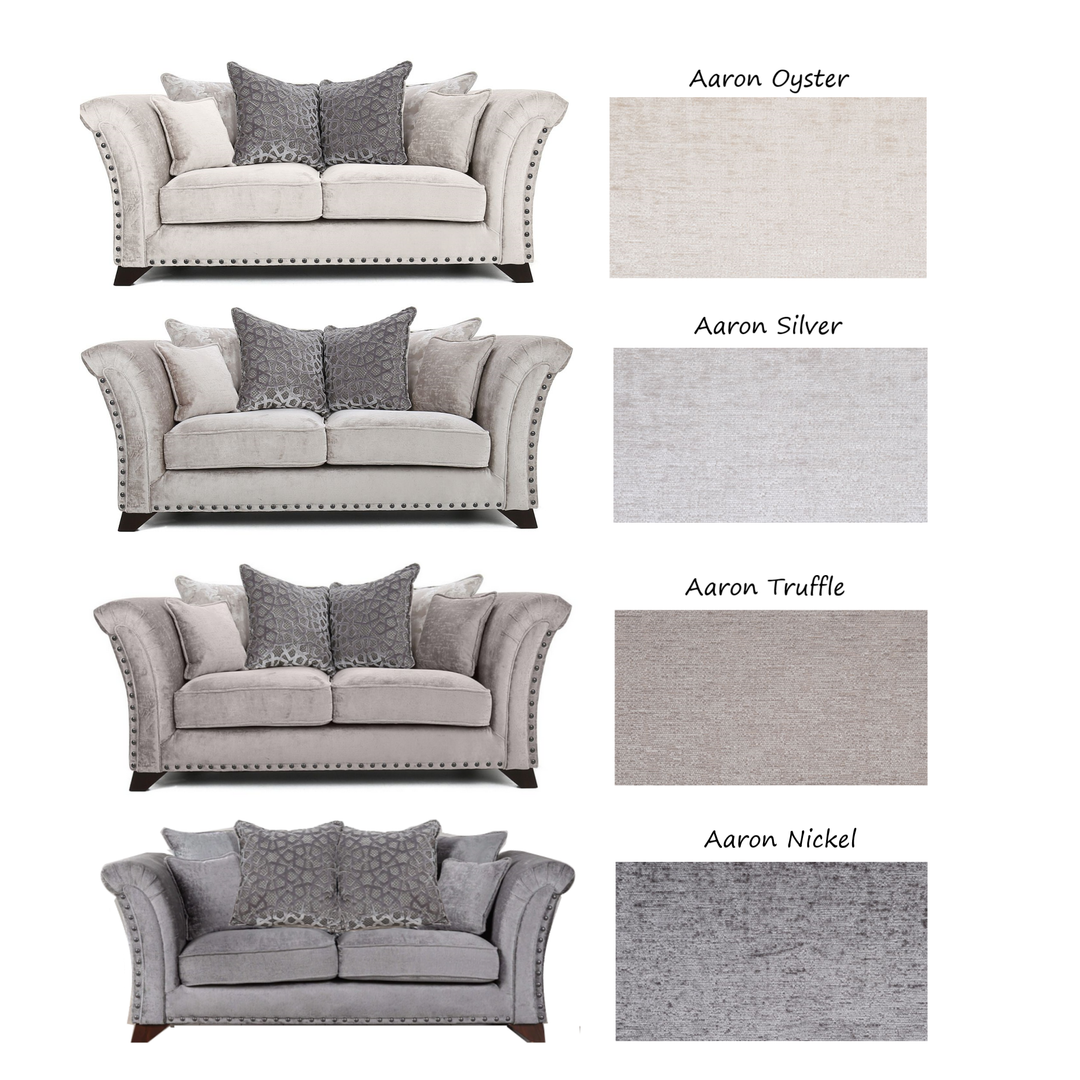 Vesper 3 Seater & 2 Seater Sofa Set - Choice Of Scatter or Standard Back & Fabrics - The Furniture Mega Store 